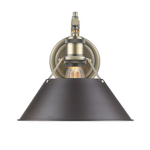 3306-1W AB-RBZ - Orwell AB 1 Light Wall Sconce in Aged Brass with Rubbed Bronze shade